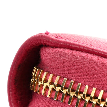 Saint Laurent Chevre Belle De Jour Zip Around Wallet Fuchsia 11 of 14