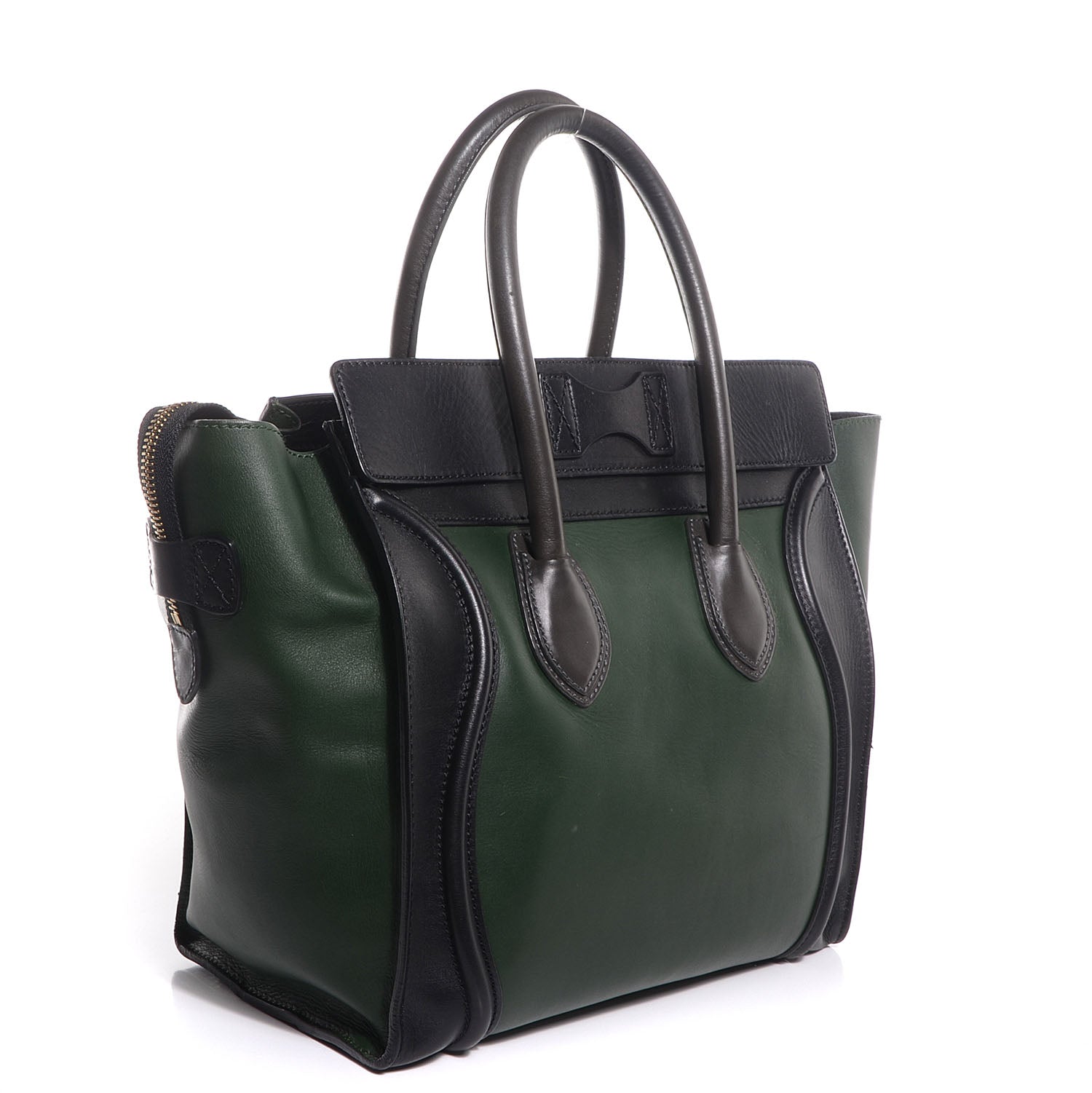 Celine Smooth Calfskin Mini Tri-Color Luggage Forest 3 of 9