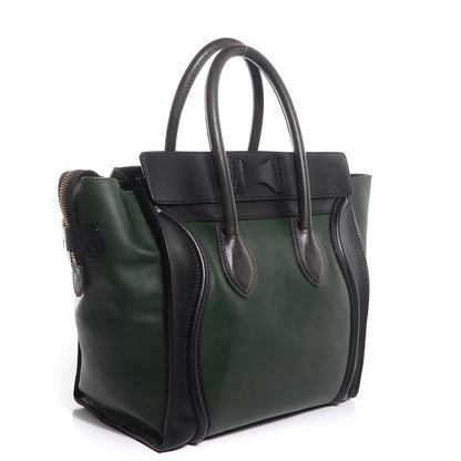 Celine Smooth Calfskin Mini Tri-Color Luggage Forest 3 of 9
