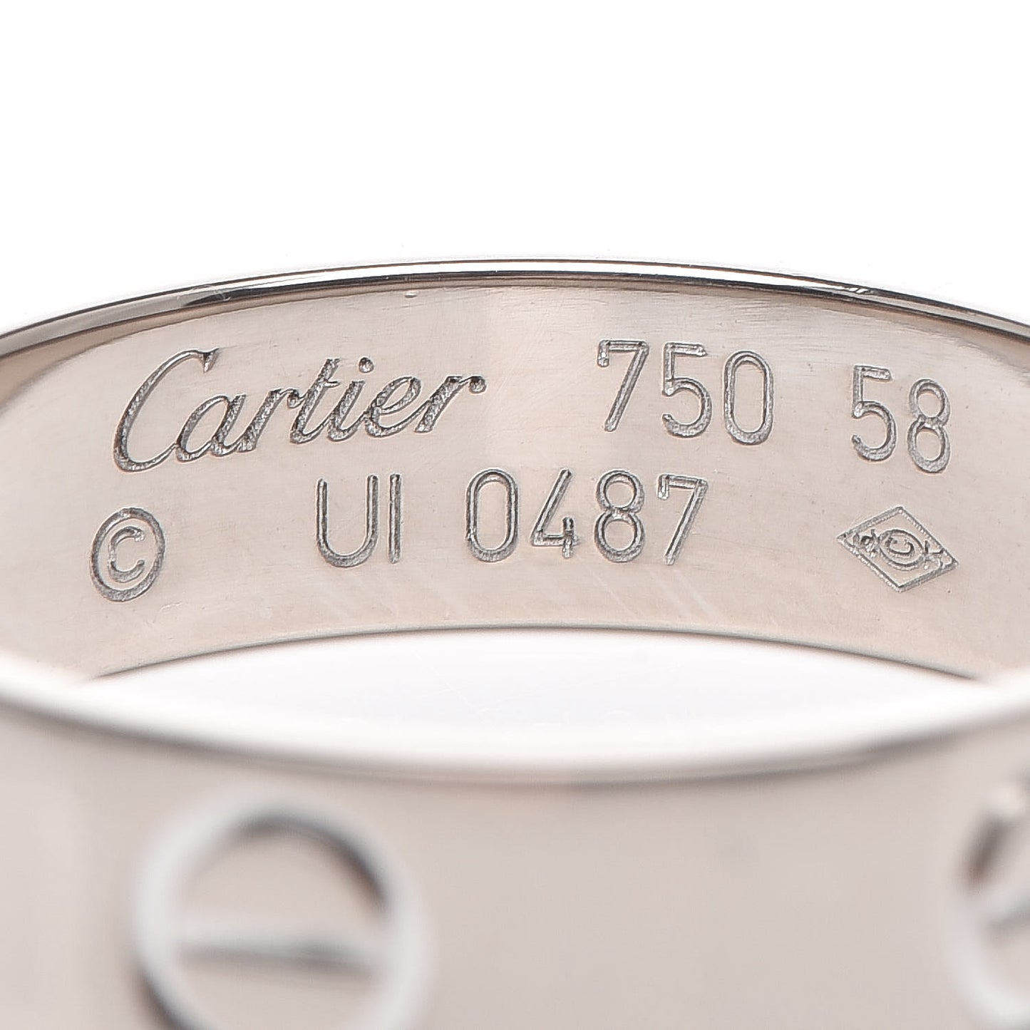 18K White Gold 5.5mm LOVE Ring 58 8.5