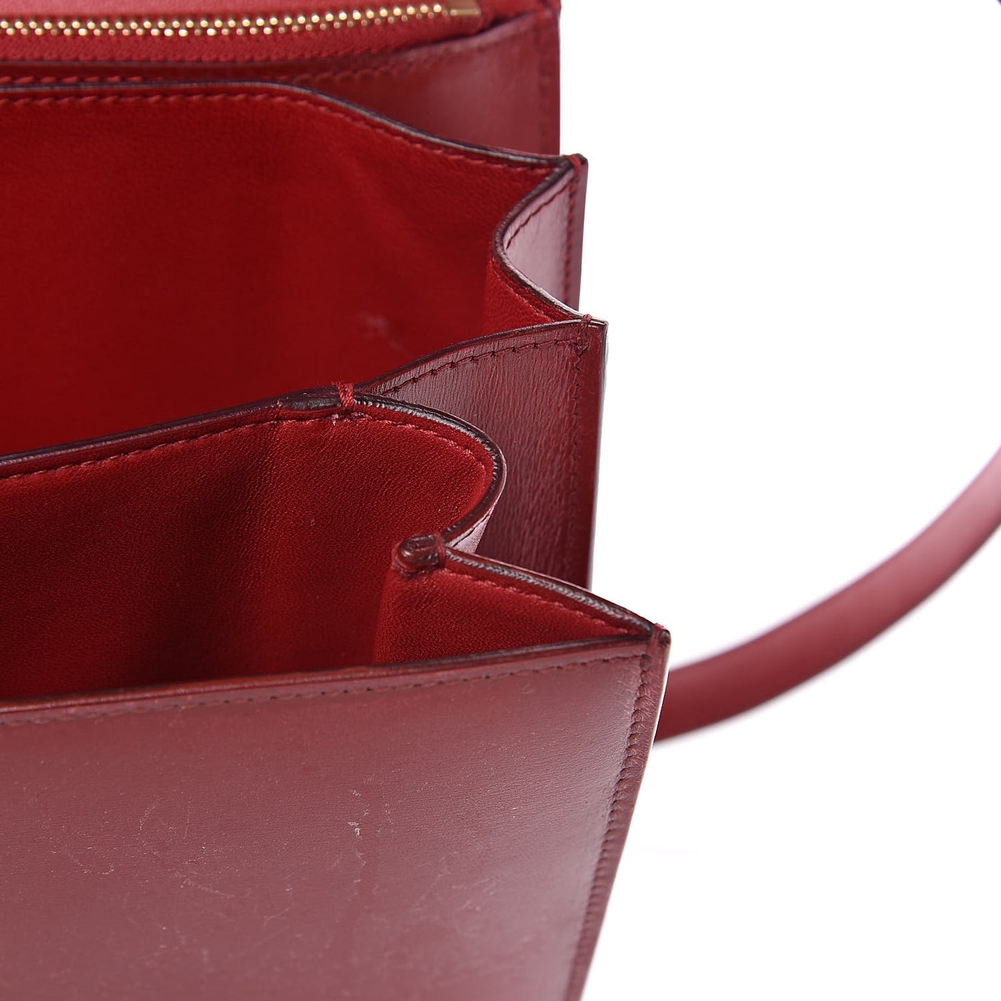 Box Calfskin Medium Classic Box Flap Bag Red