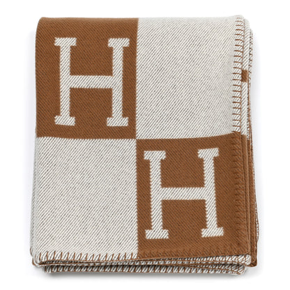 Hermes Wool Cashmere Avalon Blanket Ecru Camel 1 of 3