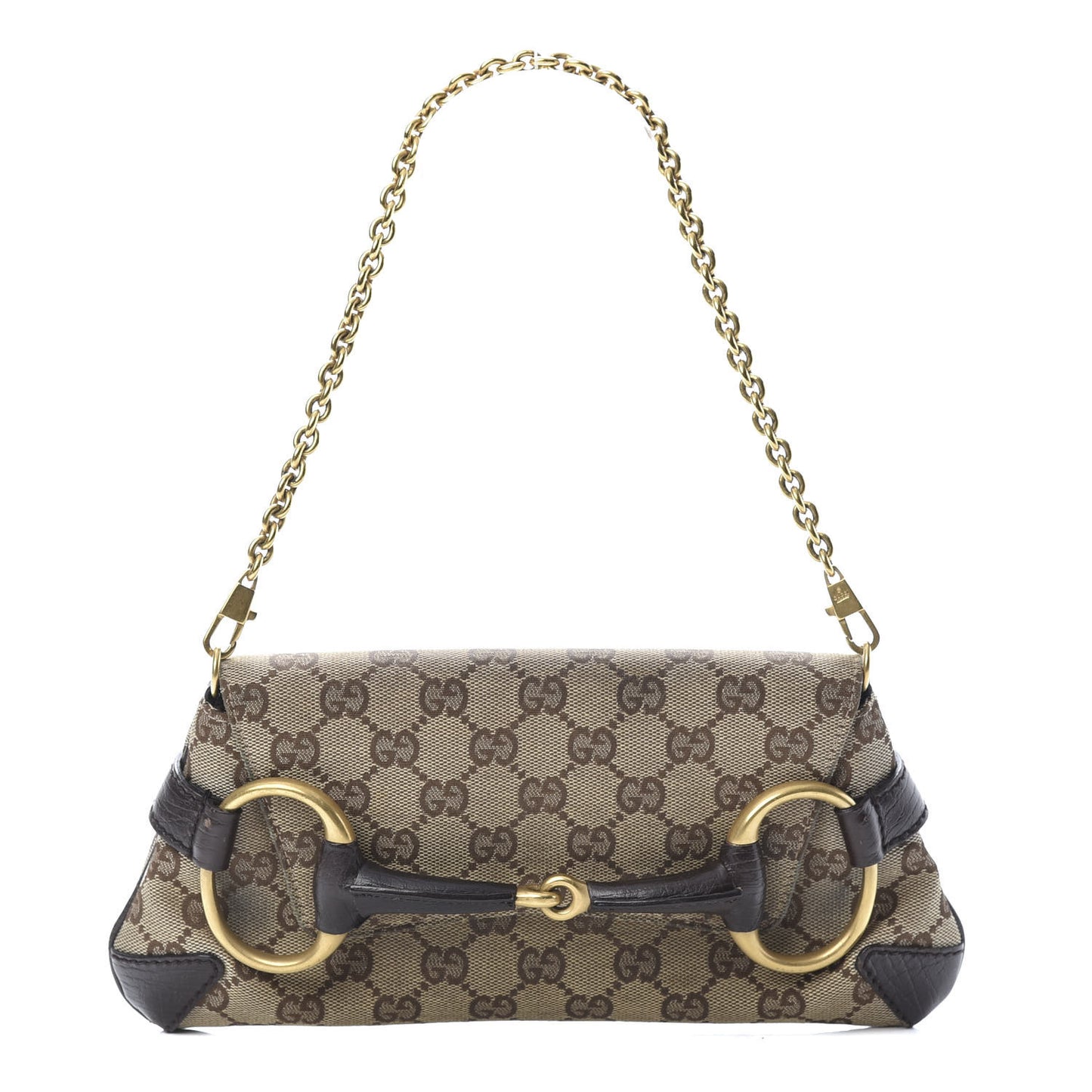 Monogram Horsebit Clutch Dark Brown