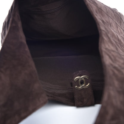 Chanel Suede Stitched Hobo Brown 5 of 10