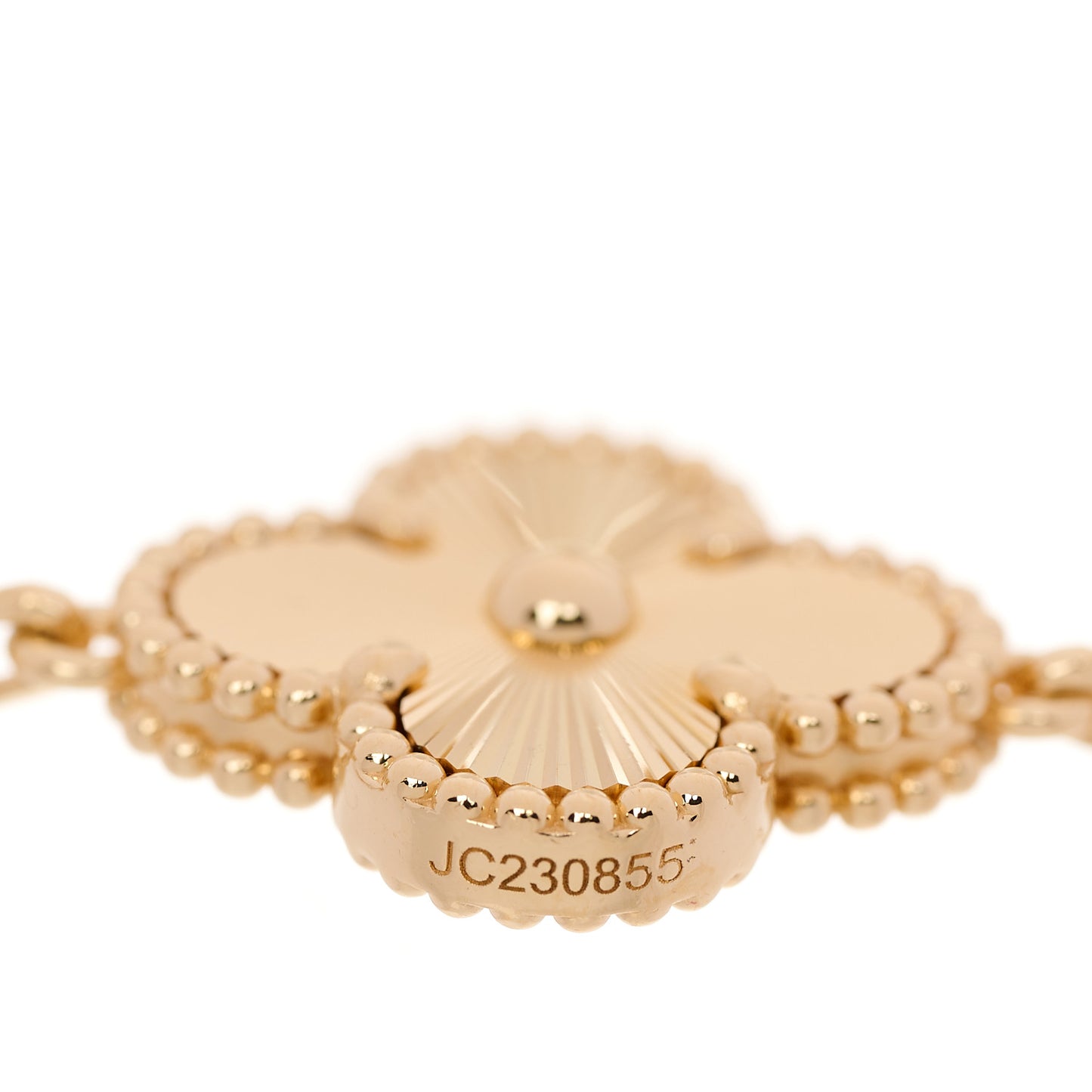18K Yellow Gold 5 Motifs Guilloche Vintage Alhambra Bracelet