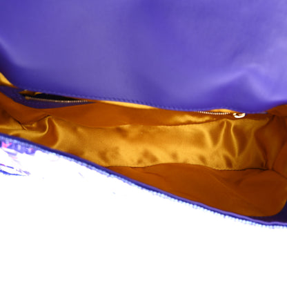 Fendi Sequin Paillettes Shiny Nappa Sex and the City Baguette Viola Purple Rain 5 of 11