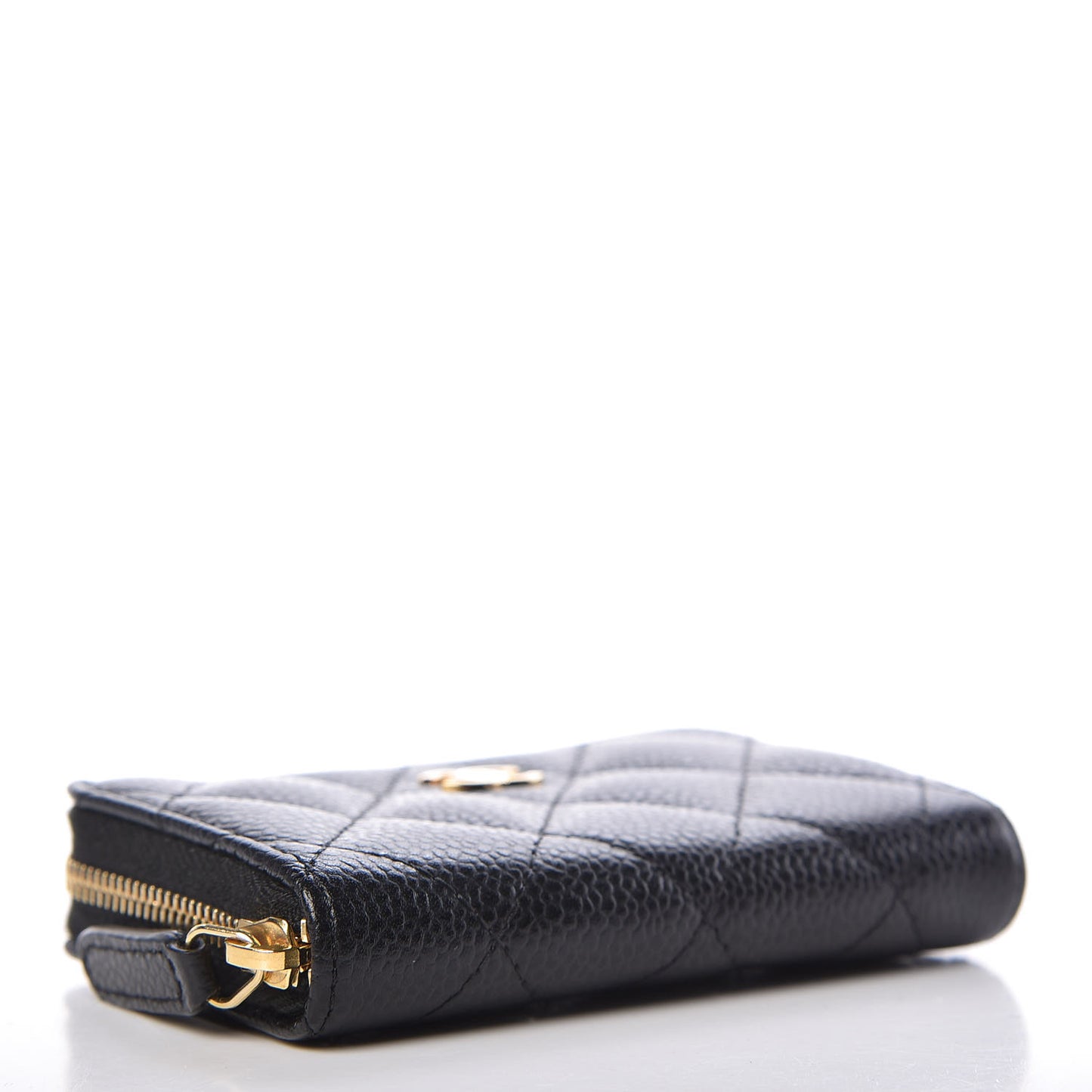 Caviar Quilted Zip Coin Purse Black