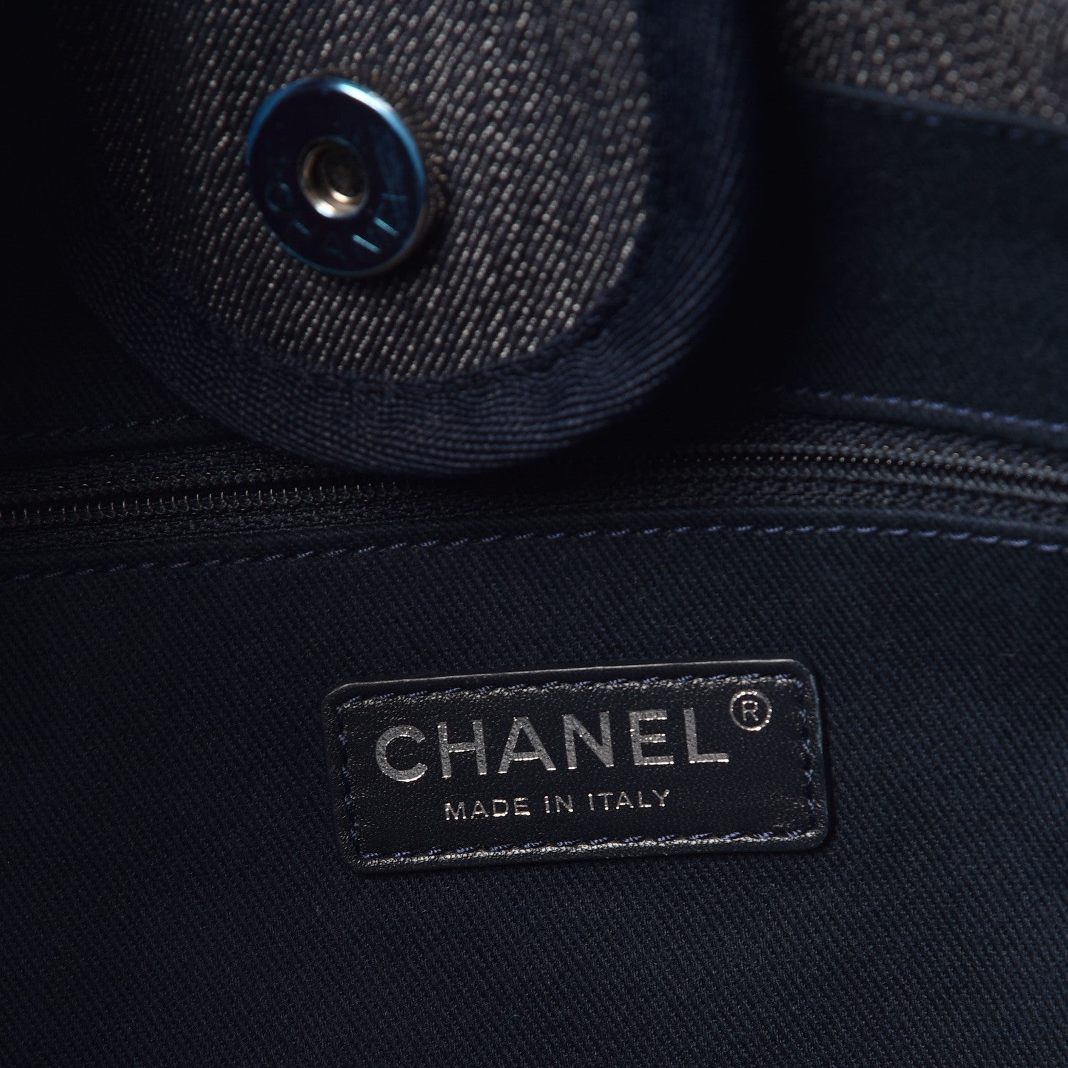 Chanel Denim Large Deauville Tote Dark Blue 6 of 8