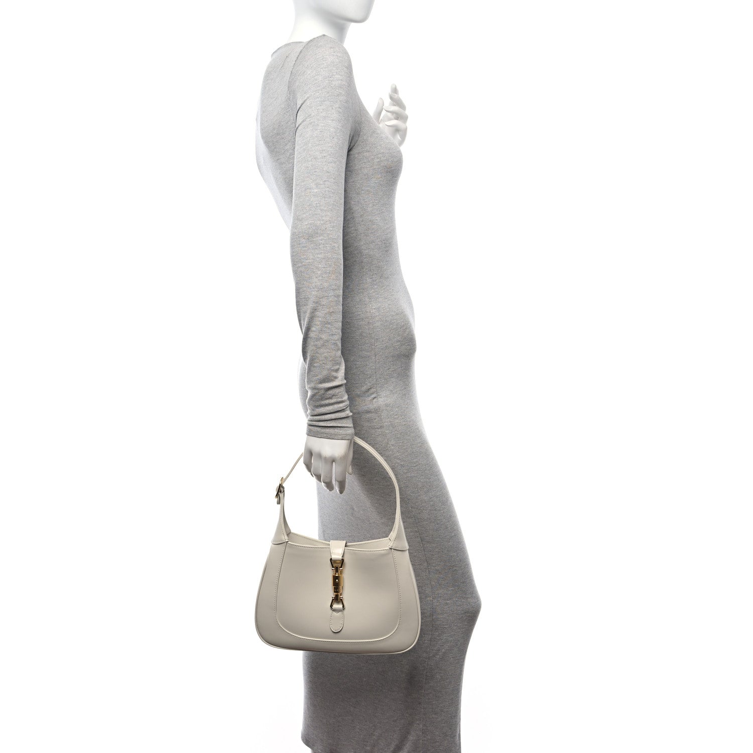 Gucci Boarded Dyana Lux Calfskin Small Jackie 1961 Hobo Mystic White 2 of 10