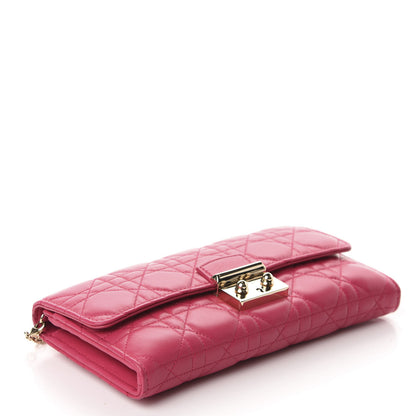 Christian Dior Lambskin Cannage Miss Dior Chain Wallet Fuchsia 4 of 10