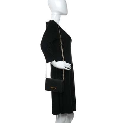 Prada Saffiano Bandoliera Flip Lock Chain Crossbody Bag Black 2 of 11