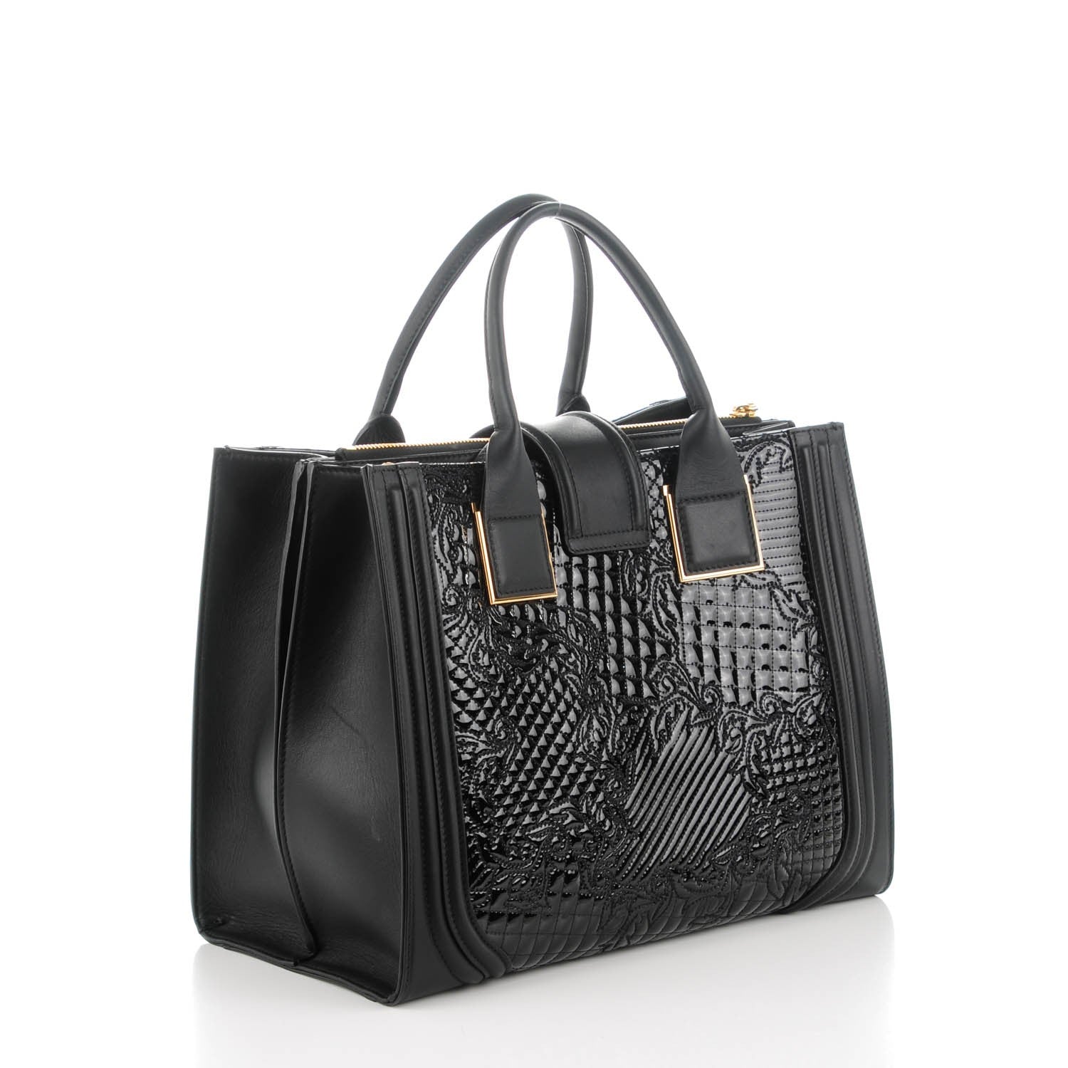 Versace Patent Micro Vanitas Icon Handbag Black 3 of 6