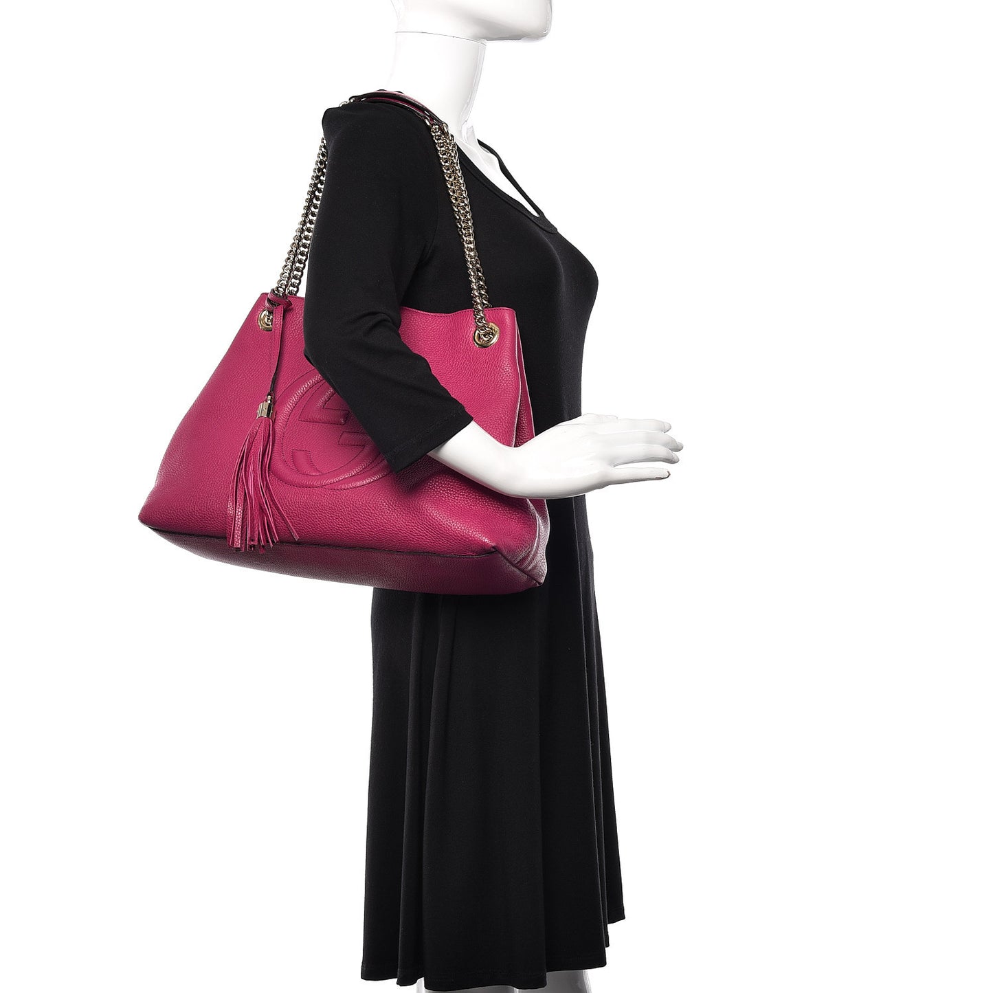 Cellarius Calfskin Medium Soho Chain Shoulder Bag Bright Bouganville