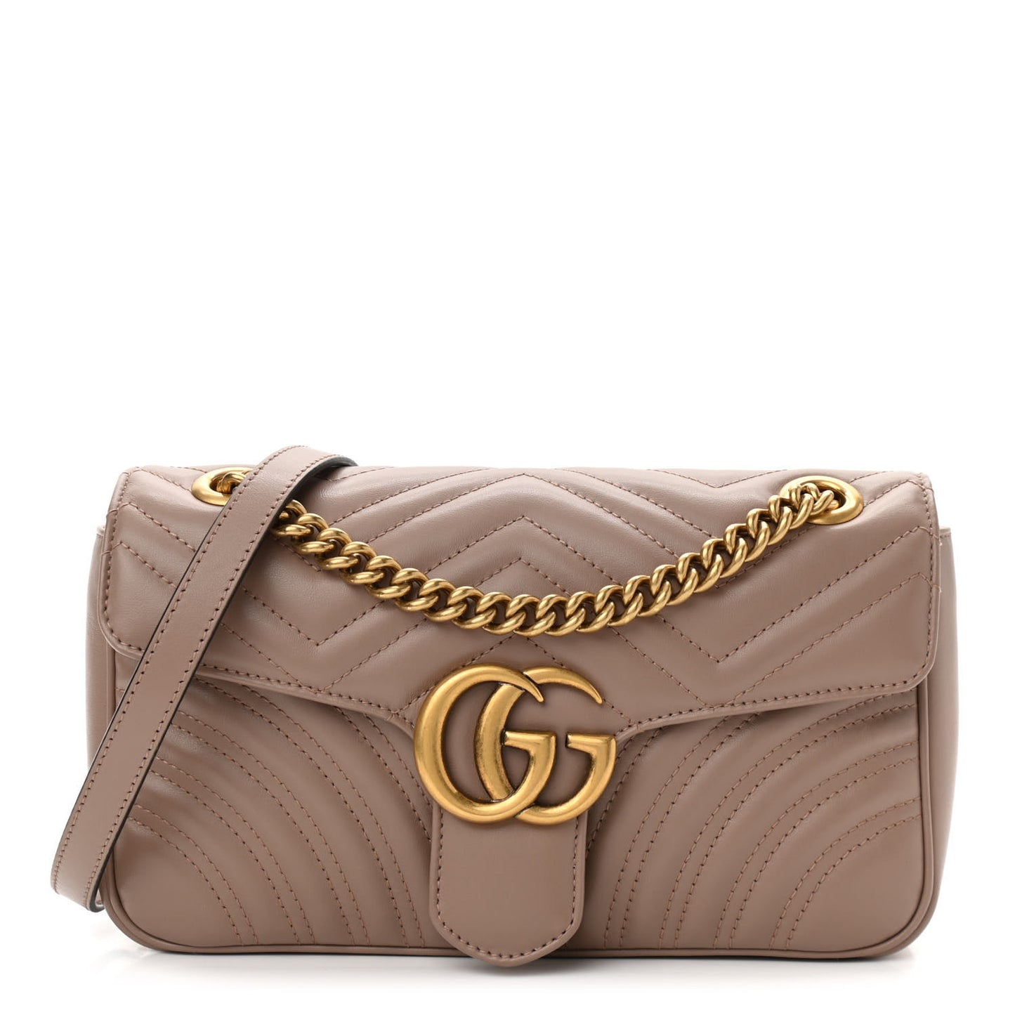 Calfskin Matelasse Small GG Marmont Shoulder Bag Porcelain Rose
