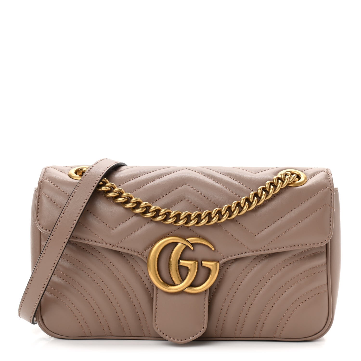 Gucci Calfskin Matelasse Small GG Marmont Shoulder Bag Porcelain Rose 1 of 10