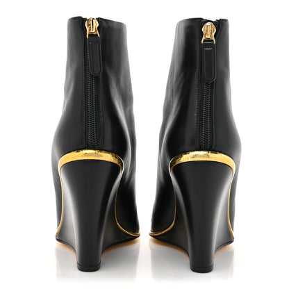 Chanel Lambskin Cap Toe Open Wedge 38 Black 4 of 10