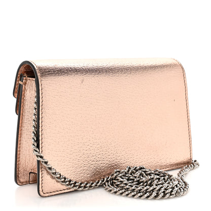 Gucci Metallic Calfskin Super Mini Dionysus Shoulder Bag Rose Gold 3 of 13