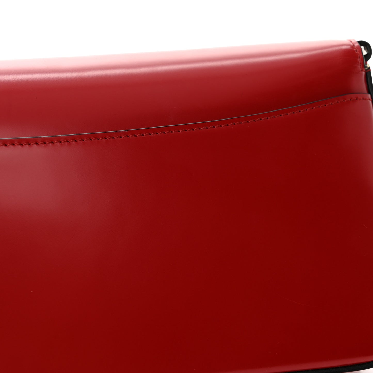 Spazzolato Femme Flap Shoulder Bag Scarlatto Black