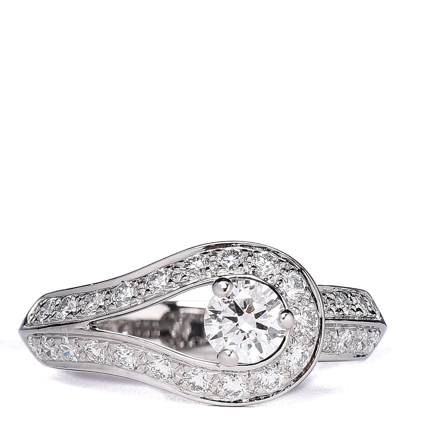 Platinum Diamond .30ct Couture Solitaire Ring 50/5.25