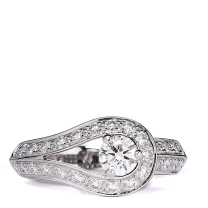 Van Cleef & Arpels Platinum Diamond .30ct Couture Solitaire Ring 50/5.25 2 of 17