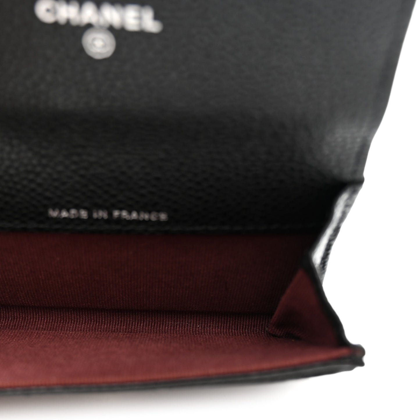 Caviar Quilted Flap Card Holder Wallet Black