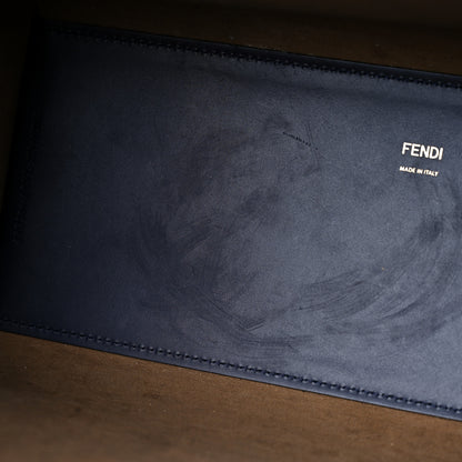 Fendi Vitello King Plexiglass Logo Embossed Medium Fendi Sunshine Shopper Tote Midnight 12 of 14