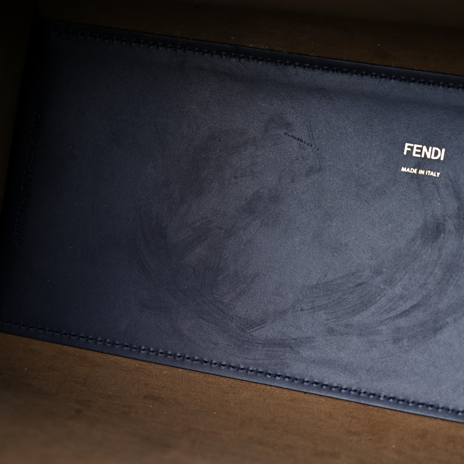 Fendi Vitello King Plexiglass Logo Embossed Medium Fendi Sunshine Shopper Tote Midnight 12 of 14