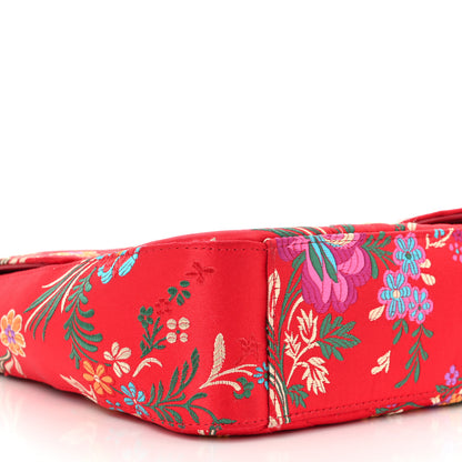 Gucci Jacquard Matelasse Floral Medium GG Marmont Shoulder Bag Red 9 of 12