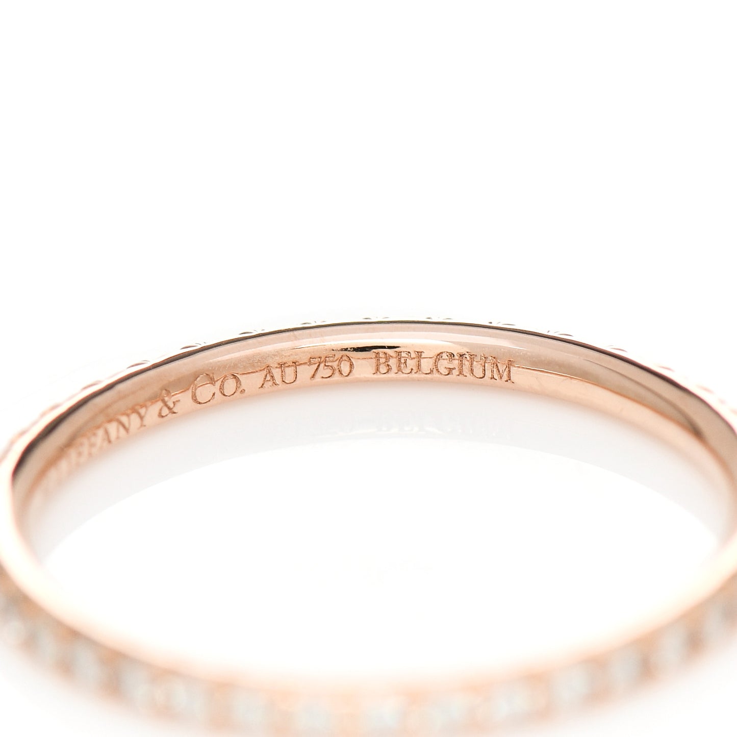 18K Rose Gold Diamond Metro Band Ring 48 4.5