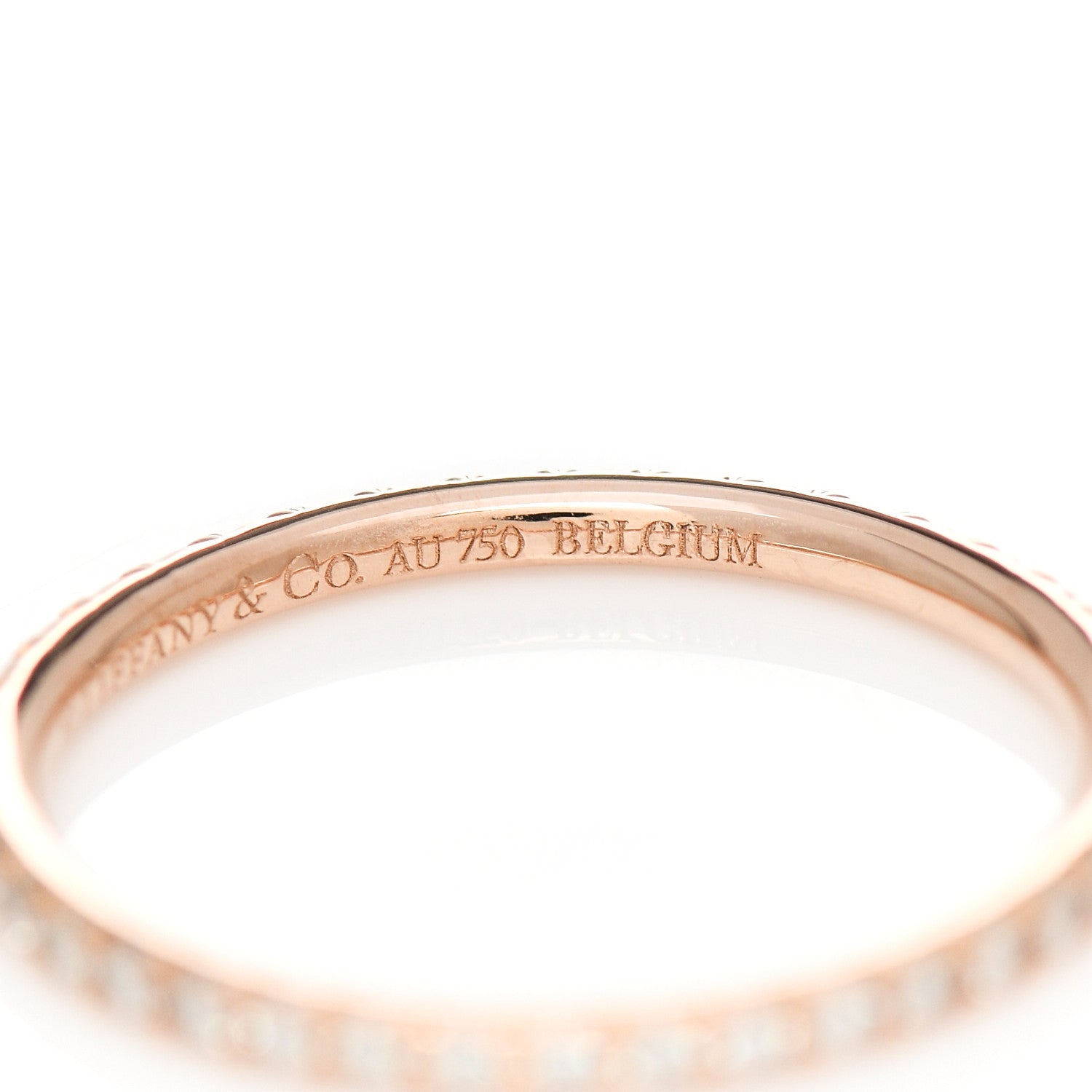 Tiffany 18K Rose Gold Diamond Metro Band Ring 48 4.5 5 of 5