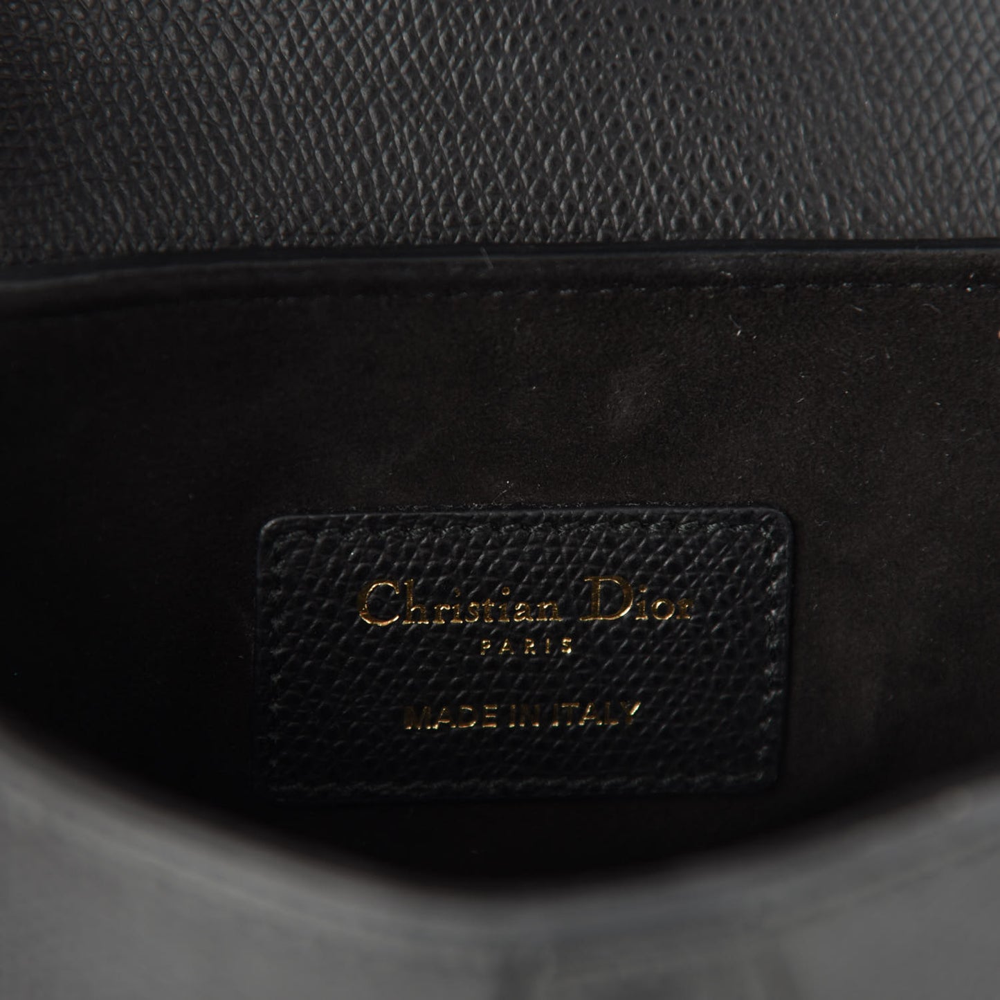 Grained Calfskin Mini Saddle Bag Black