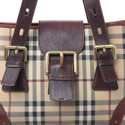 Burberry Haymarket Check Buckle Satchel Chocolate 6 of 10