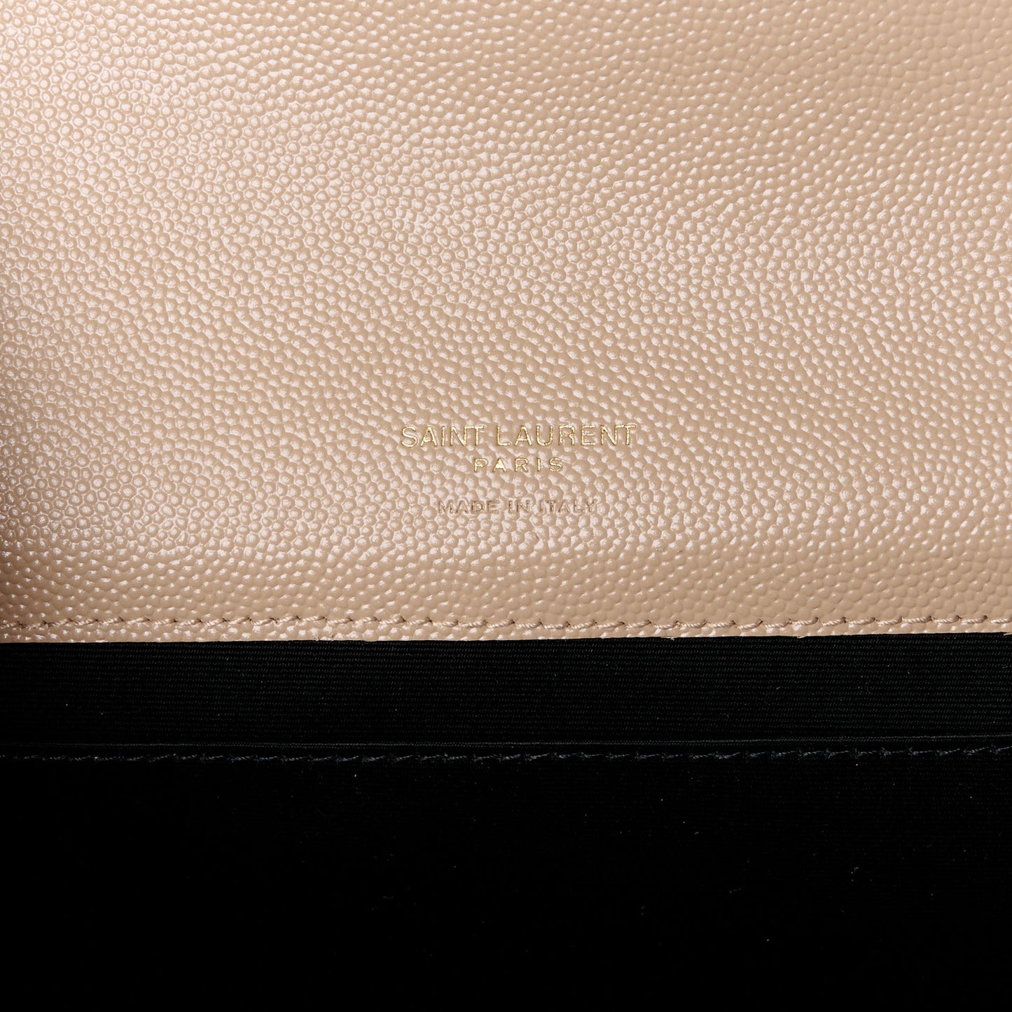 Grain De Poudre Matelasse Chevron Monogram Envelope Clutch Dark Beige
