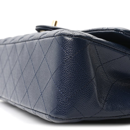 Chanel Caviar Quilted Medium Double Flap Navy 10 of 10