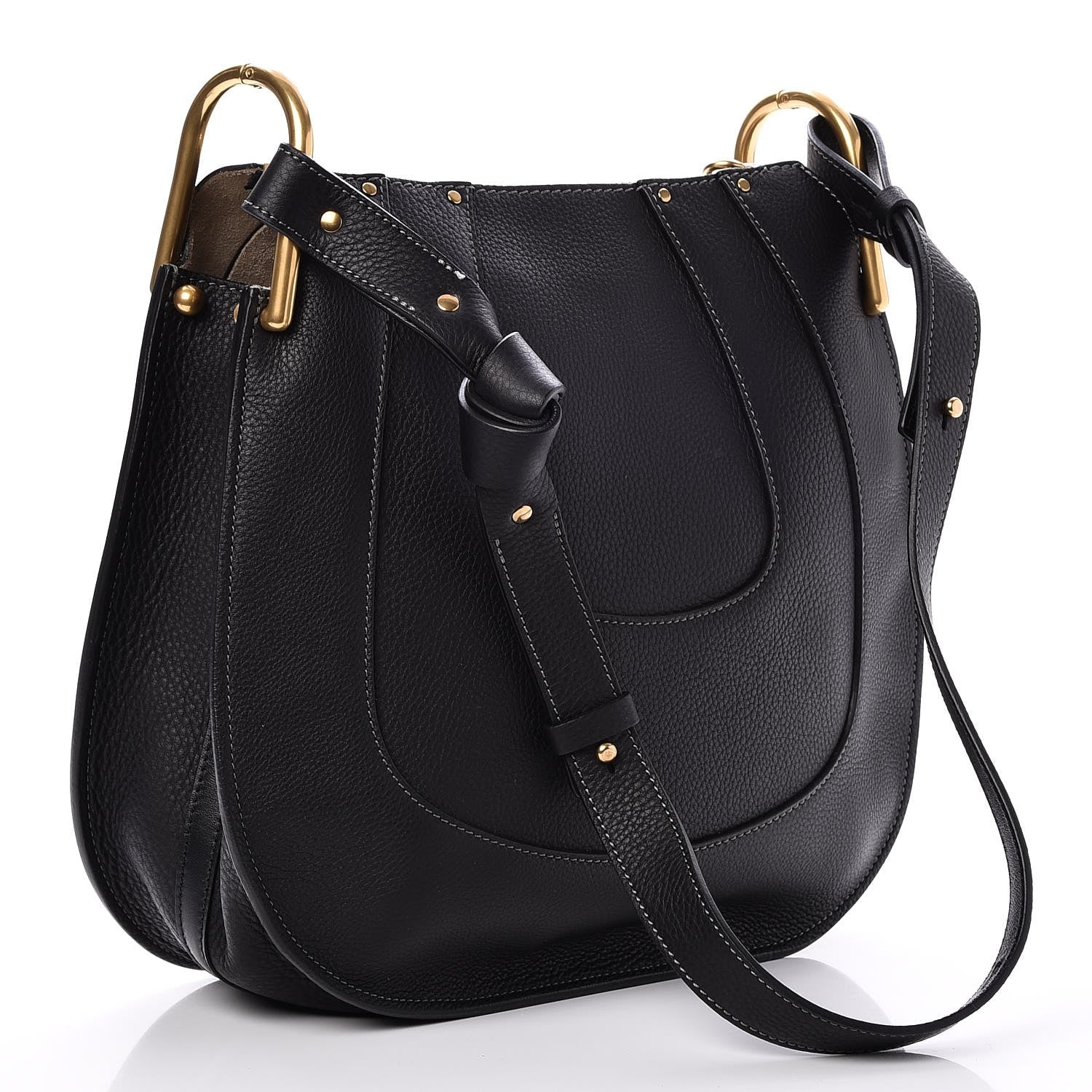 Chloe Grained Calfskin Small Hayley Hobo Black 3 of 8