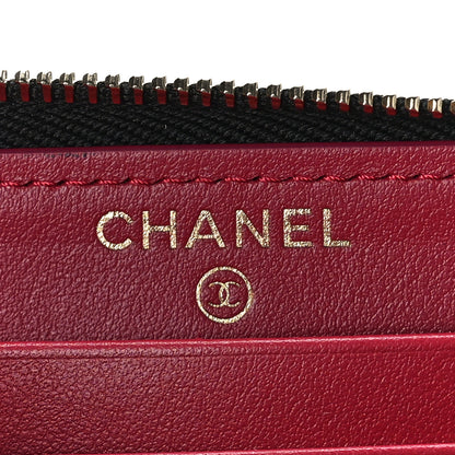 Chanel Shiny Goatskin Quilted Chanel 19 Long Zipped Around Wallet Black 6 of 10