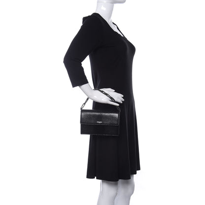 Saint Laurent Calfskin Lizard Embossed Small Pochette Black 2 of 11
