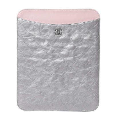 Chanel Metallic Aged Calfskin Brilliant iPad Case Silver 1 of 8