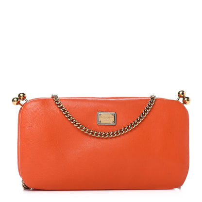 Dolce & Gabbana Vitello Frame Chain Wallet Orange 1 of 10