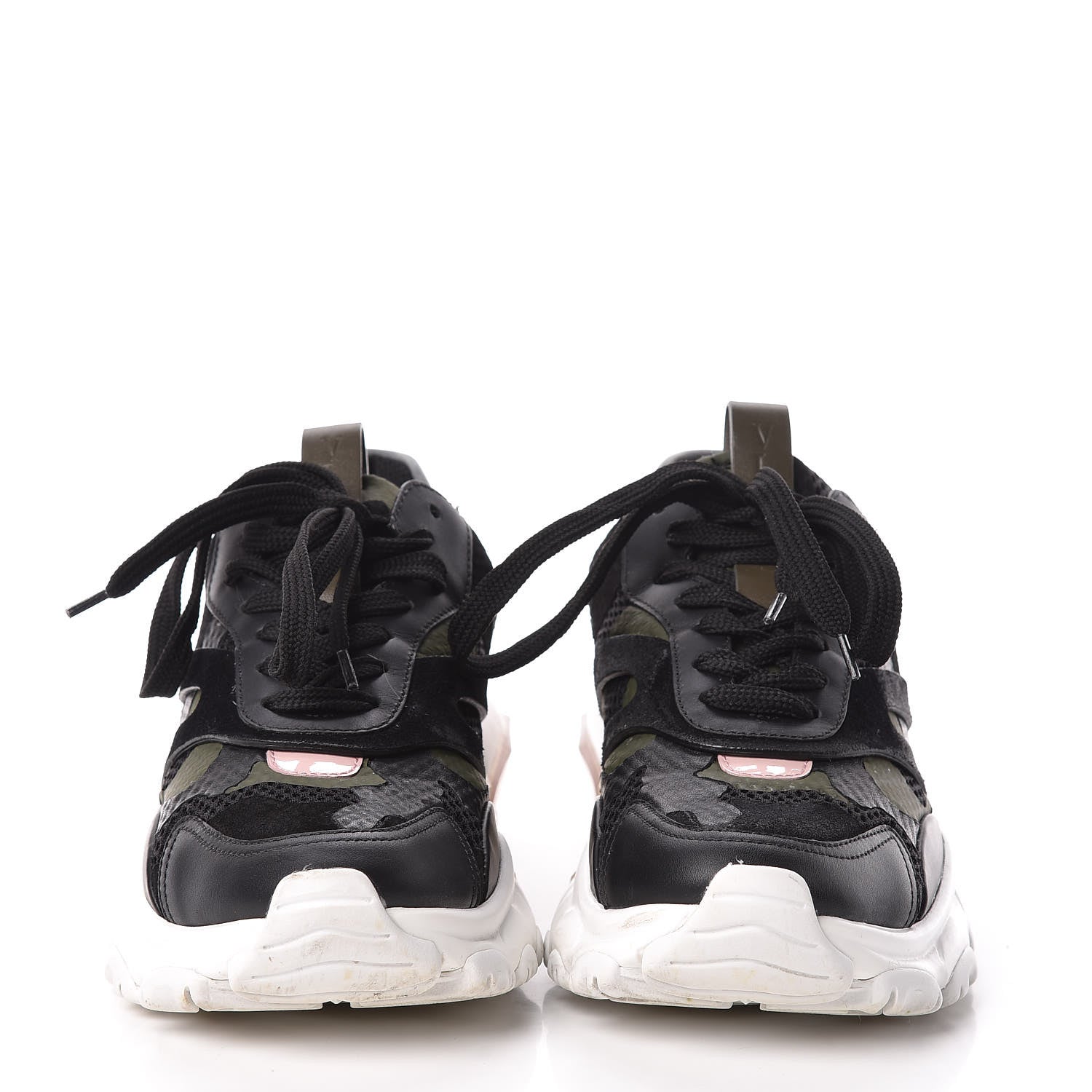 Valentino Garavani Calfskin Suede Camouflage Bounce Sneakers 37 Multicolor 2 of 19