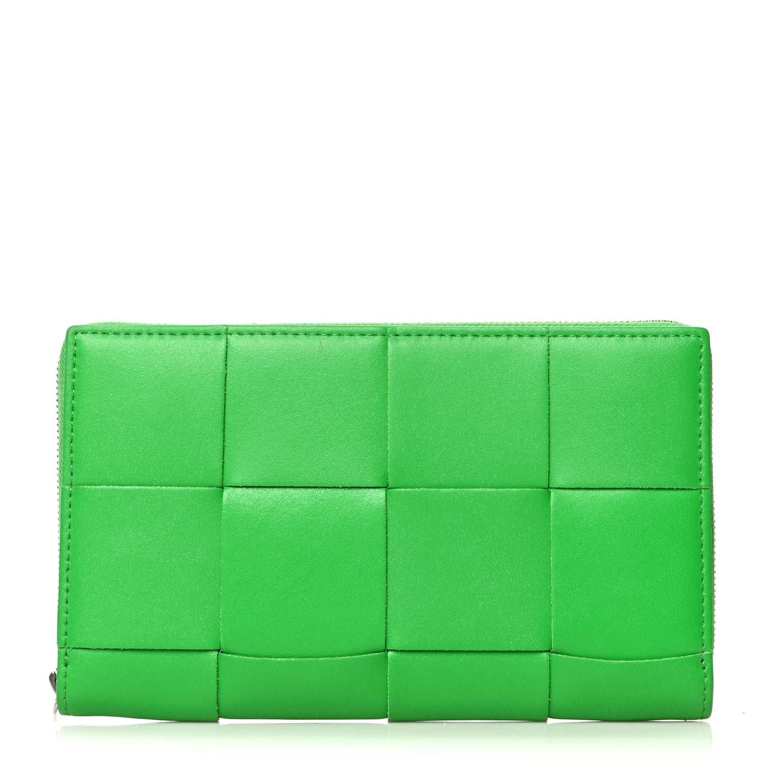 Bottega Veneta Calfskin Maxi Intrecciato Zip Wallet Parakeet 1 of 10