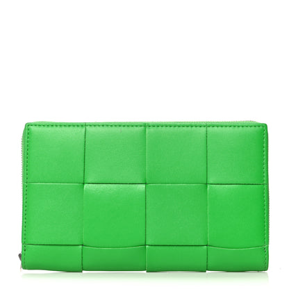 Bottega Veneta Calfskin Maxi Intrecciato Zip Wallet Parakeet 1 of 10