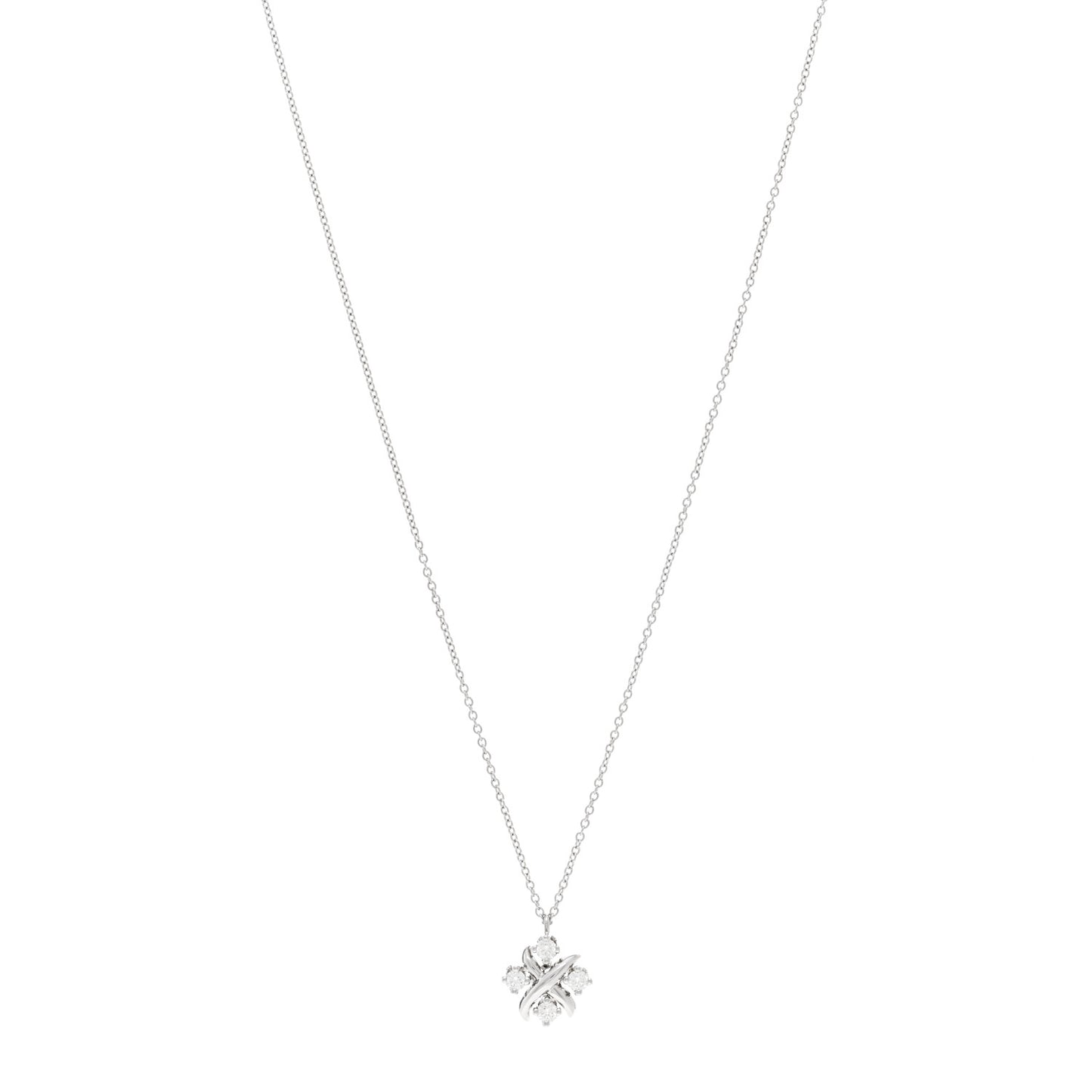 Platinum Diamond Schlumberger Lynn Pendant Necklace