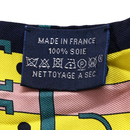 Hermes Silk Rocabar Twilly Marine Jaune Vif Vert 4 of 4