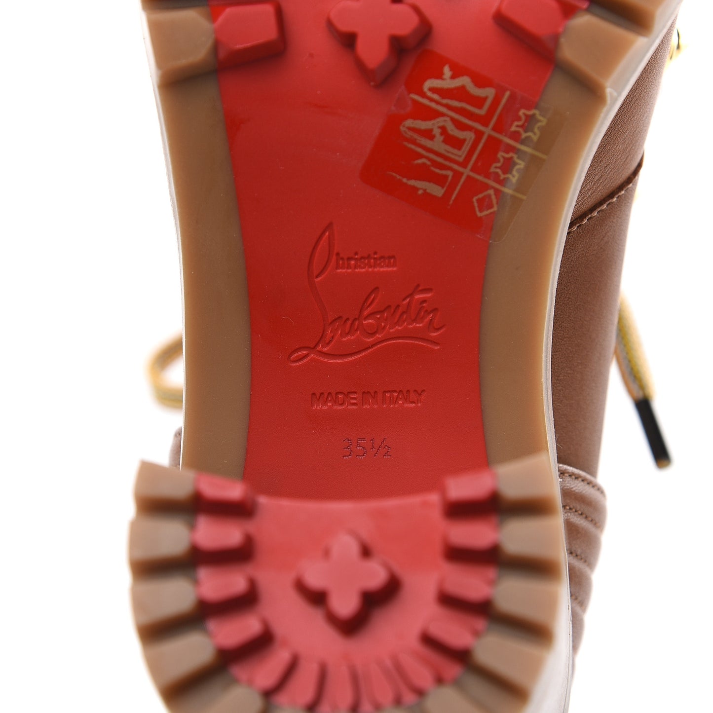 Calfskin Shearling Yetita 70 Hiker Booties 35.5 Cuoio Naturel