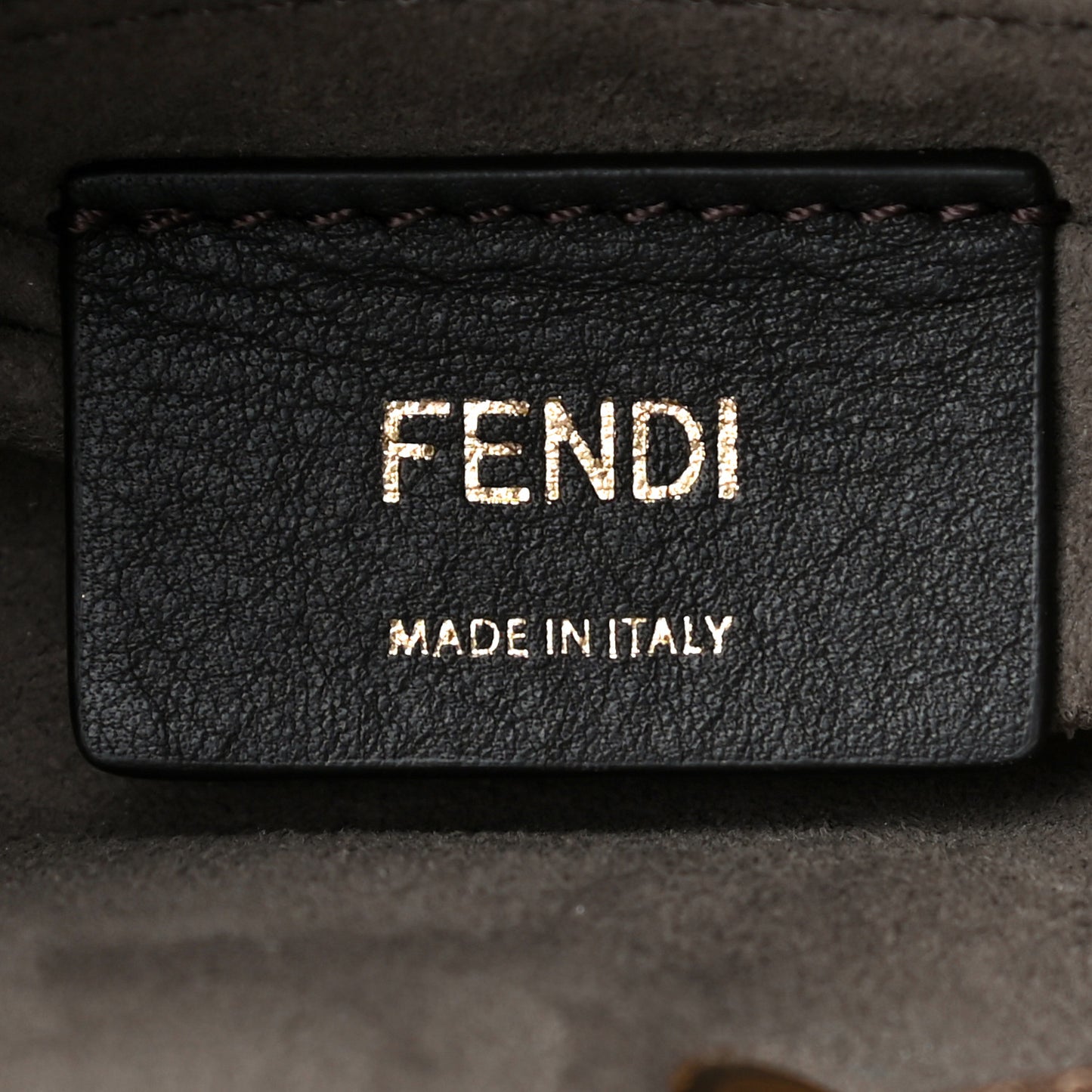 Vitello Century Matte F is Fendi Stamp Patch Bi-Color Grande Mon Tresor Bucket Bag Black Maya Fragola
