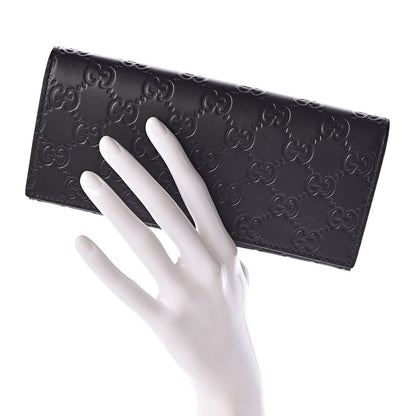 Gucci Guccissima Avel Continental Flap Wallet Black 2 of 8