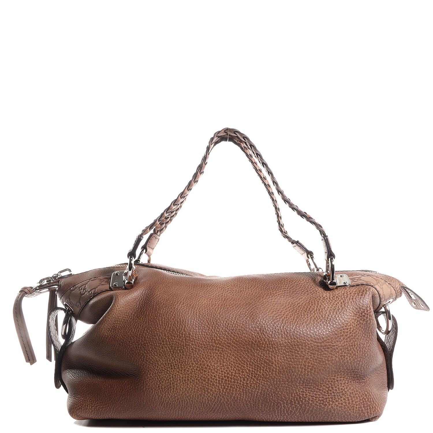 Gucci Leather Medium Bamboo Bar Tote Brown 1 of 7