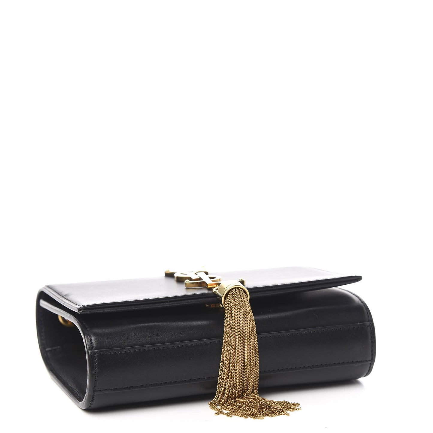 Calfskin Small Classic Monogram Kate Tassel Satchel Black