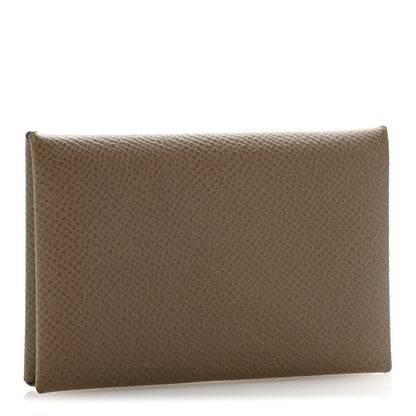 Hermes Epsom Calvi Card Case Etoupe 3 of 9